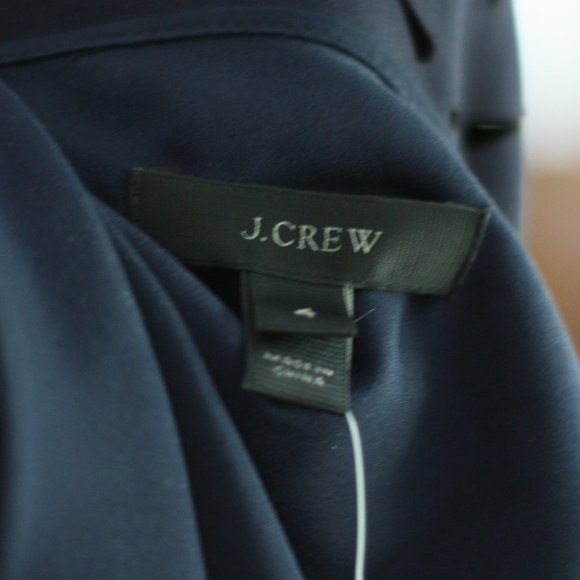 J. CREW Perforated Navy Blue Sleeveless Dress - Picture 4 of 6